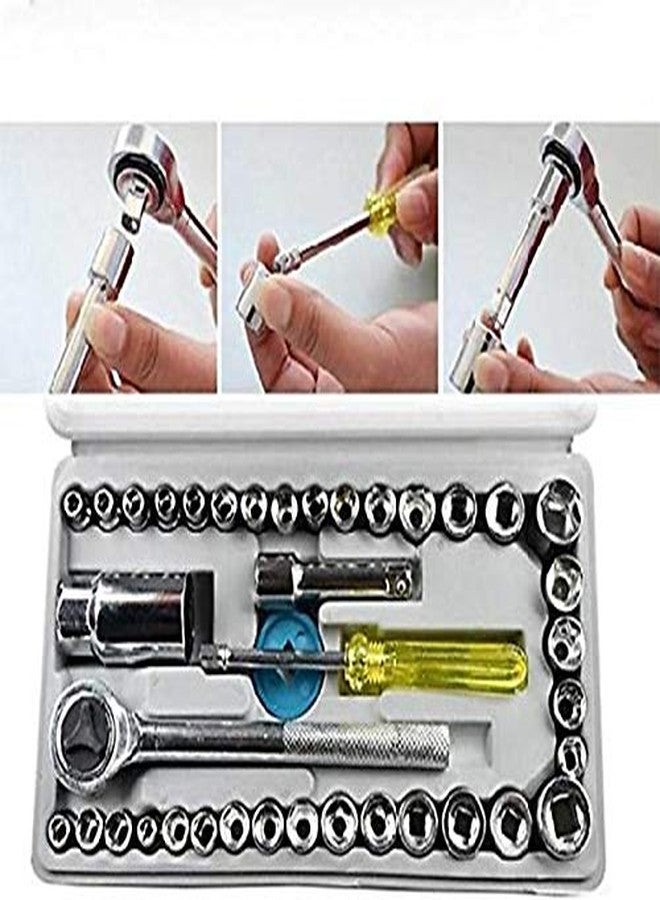 SEASPIRIT 40Pcs/Set Wrench Set | Car Sleeve Combination Car Screw Removal Installation Tool | Home Garage Workshop Hand Tools | Combination Wrench Sockets Adapter | Emergency Tool - Image 3